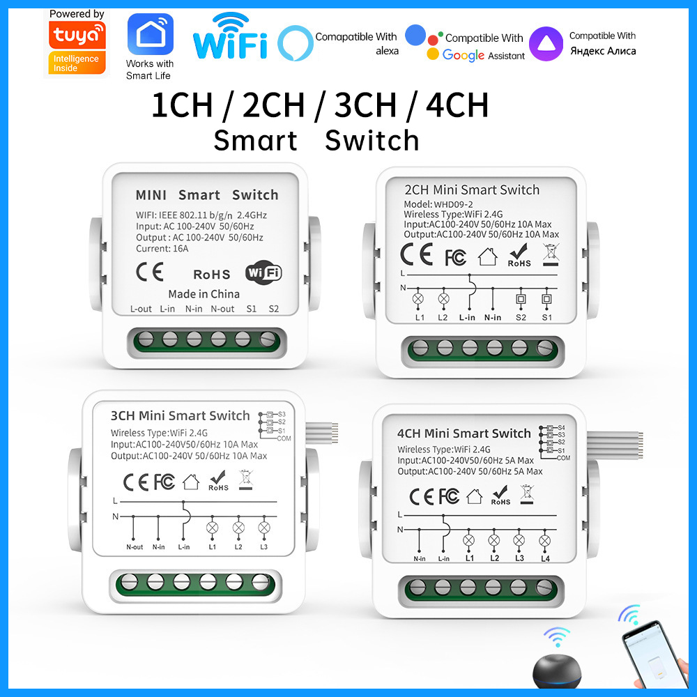 Tuya WiFi Smart Switch 1/2/3/4 - đánh giá và giá Smart Light Switch Wifi