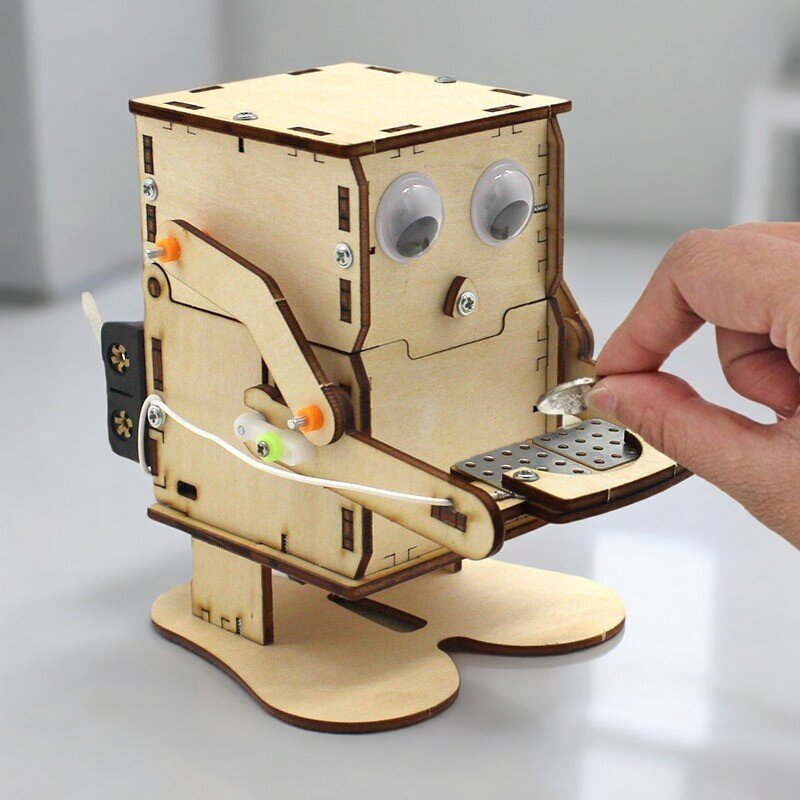 Wooden Assemble DIY Robot Eati - đánh giá và giá Stem Robotics Kit