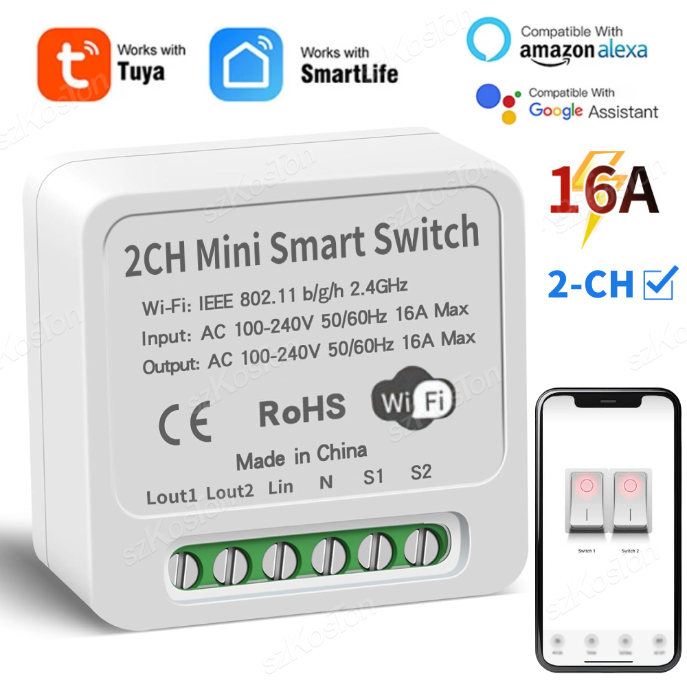 16A Tuya WiFi Smart Switch Mod - đánh giá và giá Smart Light Switch Wifi