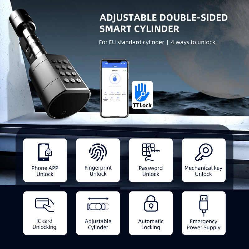 Smart Euro Cylindrical Door Lo - đánh giá và giá Smart Door Lock Wifi