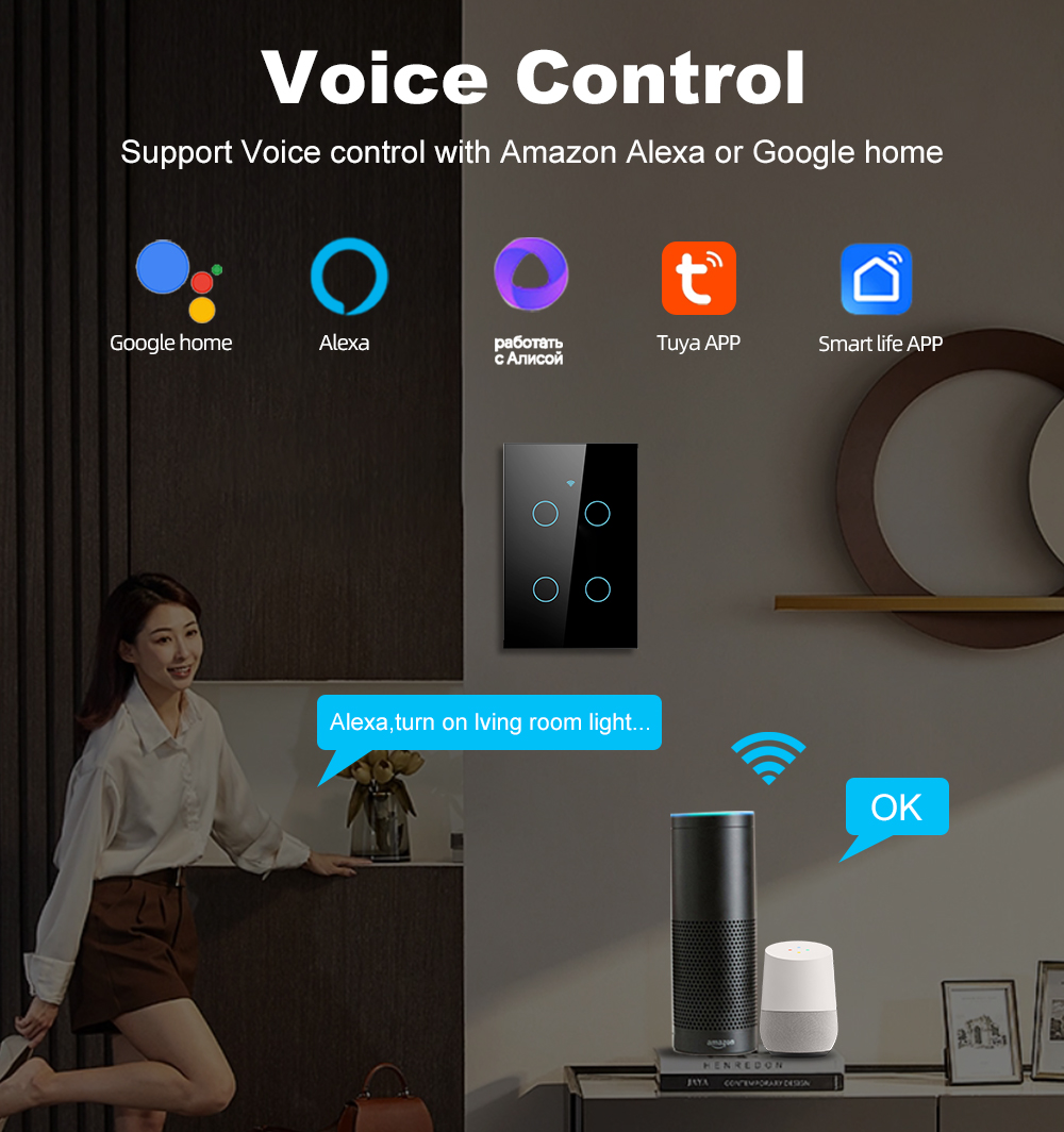 Smart Life Wifi+Bluetooth Touc - đánh giá và giá Smart Light Switch Wifi
