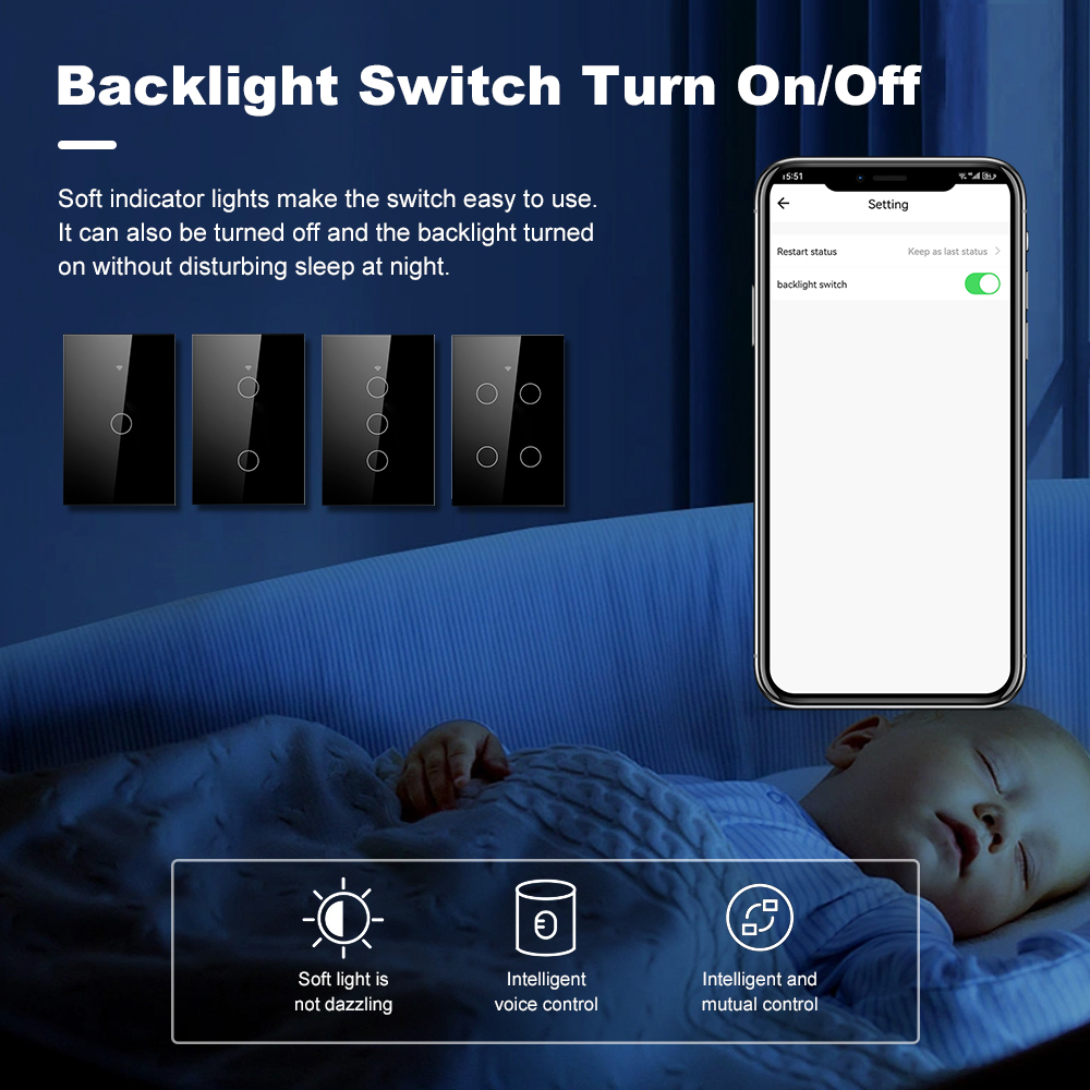 Smart Life Wifi+Bluetooth Touc - đánh giá và giá Smart Light Switch Wifi