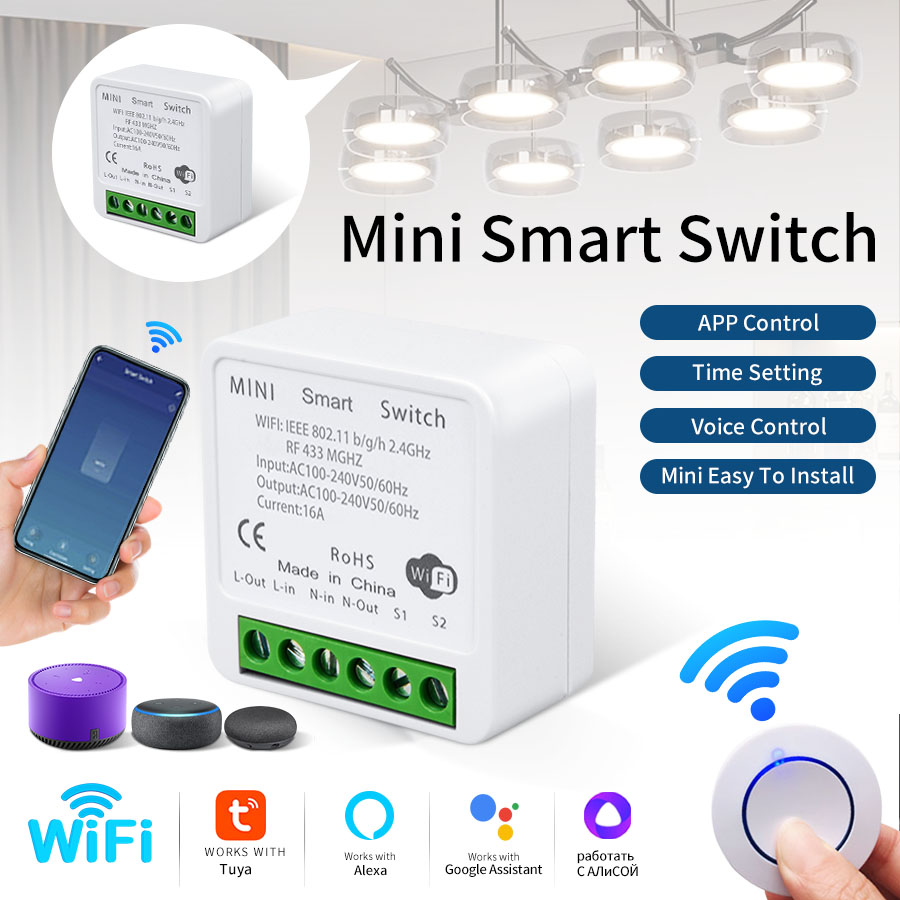 RF433Mhz 16A/20A Tuya WiFi Sma - đánh giá và giá Smart Light Switch Wifi